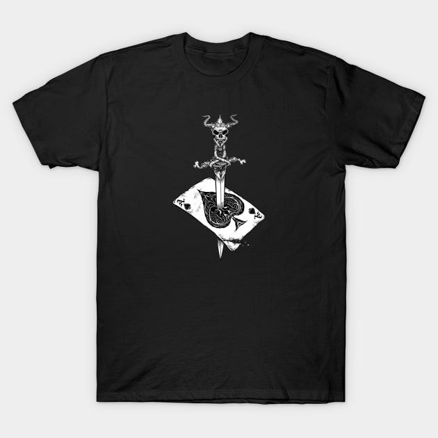 Ace of Spades-Gambling-Death Card-Skull Dagger T-Shirt by StabbedHeart